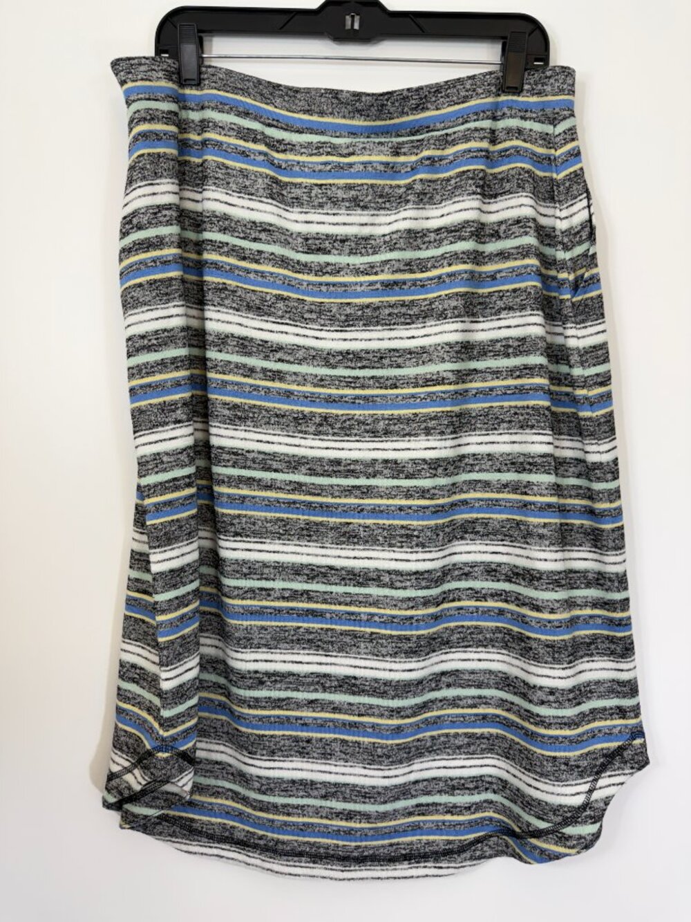 T by Talbots Womens XL Space Dye Knit Skirt Pull On Striped Gray Active
